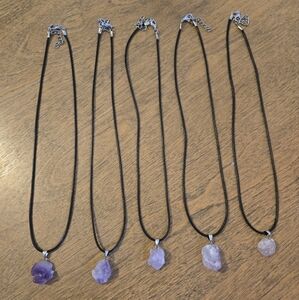 Raw Amethyst crystal necklaces